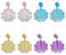 SUPERFINDINGS 4 Farben Nautische Muschel Ohrstecker Glitzernde Harz Ohrringe GlitteBracelets Pailletten Ohrringe Schmuck Für Frauen Und Mädchen