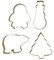 Zenker Christmas Cookie Cutters, 4 Piece Set, 1 x Christmas Tree, 1 x Penguin, 1 x Snowman, 1 x Polar Bear, Biscuit Cutter for Baking, Cookie Cutters Pack of 4, Pastry Cutter, Stainless Steel, Gold
