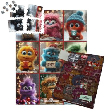 puzzleYOU: Puzzle-Adventskalender | „LITTLEMONSTERTIME: Weihnachtscollage“ – aus der Puzzle-Kollektion Weihnachten