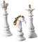 JISADER 3Pcs Schachfiguren Statue, Schach-Statue-Dekorations Set, Dekorative Harz-Skulptur, Chess Pieces Statues, Resin Sculptures, Dekorationsstück für Büro, Zuhause, Arbeitszimmer, Weiß