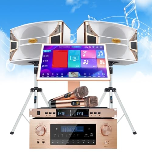 2024 Smart Karaoke Machine for Adults, with Lyrics Display&3TB Hard Drive, AI Intelligent Voice Song Request, 27 Languages, with 2 Wireless Microphone, 2Speakers, 750W Reverb, for Any Occasion