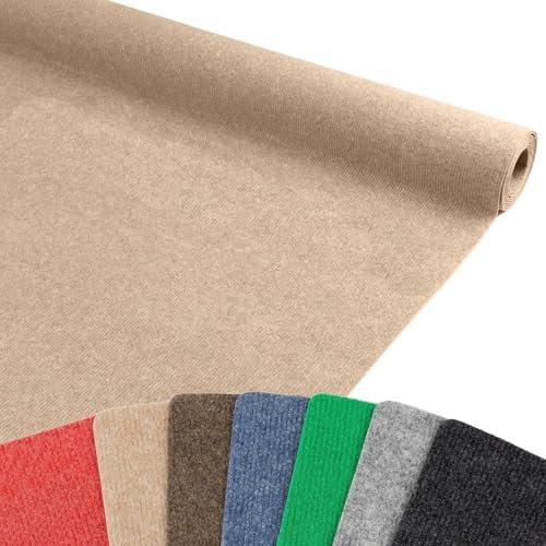 MadeInNature - Nadelfilz Malta, Teppichboden Länge und Farben zur Auswahl, Beige, 2 x 24 m, feuerfest, B1, Teppich für Messen, Stände, Veranstaltungen, Wohnzimmer, ...