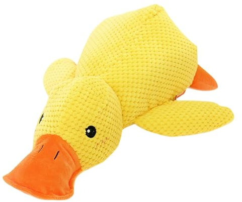 Beruhigende Ente Für Hunde, Quack Duck Hundespielzeug, Hunde Enten Mit Quaken Geräusch, Fun Dogs Interaktives HundSpielzeug, Plüsch Sound HundSpielzeug,Plüsch Kauspielzeug Für Hund ruhig (Yellow, M)