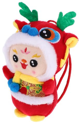 Milisten Pendentif Bébé Dragon Peluche en Peluche Dragon en Peluche du Nouvel an Chinois Peluche pour Adulte Dragon Dragon en Peluche Mascotte en Peluche Animal en Peluche Coton PP