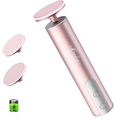 Kredioo Râpe à Pieds Electrique Rechargeable Lime pour Pieds Electrique Anti-callosité pour Corne Kit Pédicure Vitesse Réglable avec 2 Embouts en Nano Verre Puissante pour Enlever La Peau Morte, Rose