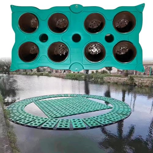 Schwimmender Pflanzkorb für Teich, große Insel mit Wasserpflanzen, verschönert Koi- und Fischteiche, große schwimmende Teichkörbe für Pflanzen, dekorative Pflanzinsel für den Außenbereich, f