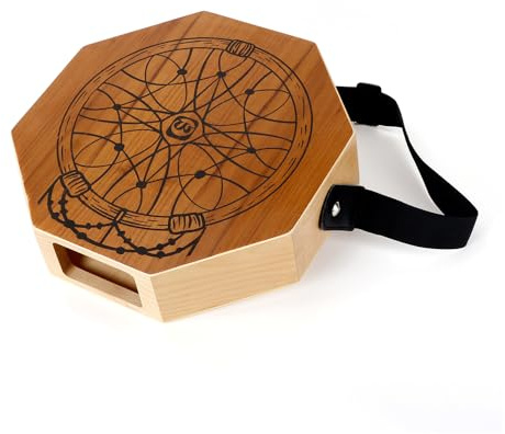 Cajon Drum Hand Percussion Instrument Premium Teakwood Birchwood tragbare achteckige Trommel für Anfänger Reisen im Freien Auftritte Log Farbe 30 cm