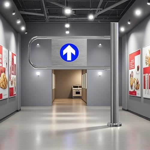 Lakenbroade Cancello di Sicurezza per Ingresso supermercato, cancello pedonale per Magazzino in Acciaio Inossidabile per cancello d'ingresso supermercato, Biblioteca, Negozio left-100 * 100cm
