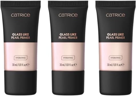 Catrice Glass Like Pearl Primer, Nr. 010, Transparent, feuchtigkeitsspendend, pflegend, strahlend, für trockene Haut, vegan, ölfrei, ohne Parabene, Nanopartikel frei, 3er Pack (3x30ml)