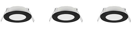 Trio Leuchten LED Einbauleuchte 3er-Set Himal 635110302, Kunststoff Schwarz matt, 3.5 Watt LED, 2 Helligkeitsstufen, Lichtfarbe einstellbar