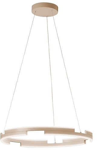 Pendelleuchte Circly |sandfarben| mit Kabellift| D: 60 cm| Höhenverstellbar 70-180 cm | mit Fernbedienung stufenlos dimmbar| Farbtemperatureinstellung stufenlos| 1x LED 35W 2700/6500 K | 5000 lm