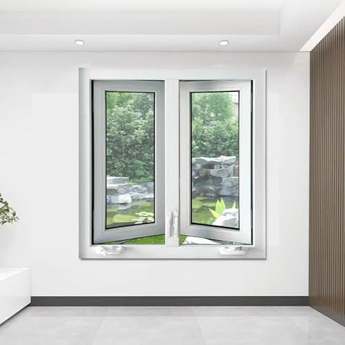 Kellerfenster aus Aluminium mit Wärmeunterbrechung, Sicherheitsglas und Edelstahlnetz, Ersatzfenster für Badezimmer, Haus, Schuppen und Garagebelüftung(33x14in/84x36cm,Awning)