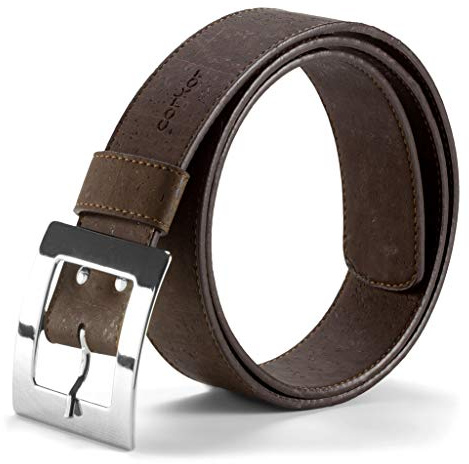 Corkor Damen Gürtel Ratsche Gürtel 40mm Breit vegan aus Veganer korkleder