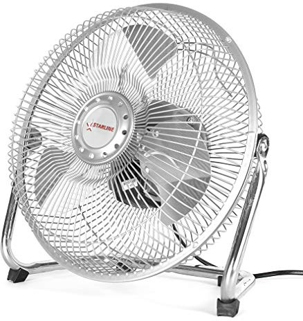 Starline Ventilador Mesa Sobremesa y Suelo 9 23cm para Escritorio de Ordenador Pc Portatil Tamaño Compacto 38W 220V SOPORTE Y ASPAS DE METAL 3 velocidades de Aire Ajustable en Inclinacion Metalico