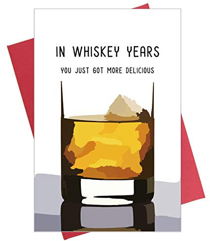 Kirynurd Whiskey Geburtstagskarte, Lustige Geburtstagskarte für Whiskey Liebhaber, Karte für Papa, Ihn, Großvater Opa, 50., 60., 70., 80., 90