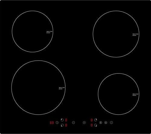 electriQ 60cm 4 Zone 13amp Plug In Induction Hob Black