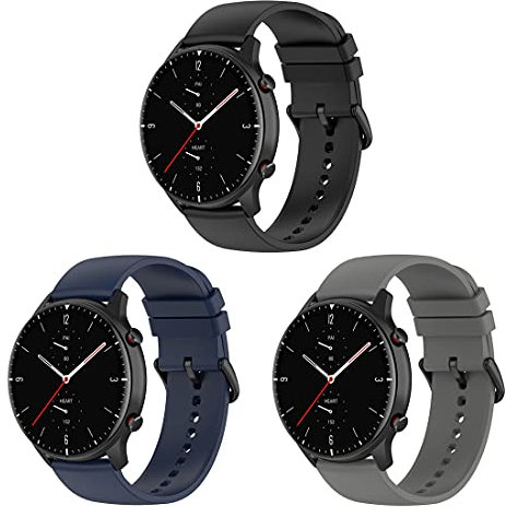 Bexido Bracelet Compatible avec Amazfit GTR 3/GTR 3 Pro/GTR 2/GTR 2e/GTR 47mm, 22mm Bracelet de Remplacement en Silicone