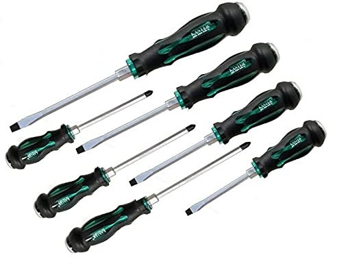 SET 7 CACCIAVITI CON MANICO BATTENTE IN ACCIAIO CHROME VANADIUM CALAMITATI