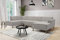 DOMO. collection Wohnlandschaft Jules FK, skandinavisches Sofa mit Federkern, Couch in U-Form mit Holzfüßen, 333 x 191 x 81 cm (BxTxH), Longchair rechts, hellgrau