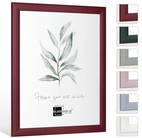 Bildershop-24 Bilderrahmen modern stabil Dalia Dunkelrot 50 X 70 cm Rahmen für Bilder Urkunden Poster Farbe & Größe wählbar
