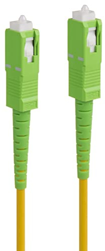 Maclean MCTV-437 Glasfaser-Kabel SC/APC auf SC/APC Patchkabel Simplex Singlemode Glasfaserkabel Lichtwellenleiter Fiber Patch Cable Gelb/grün (15 Meter)