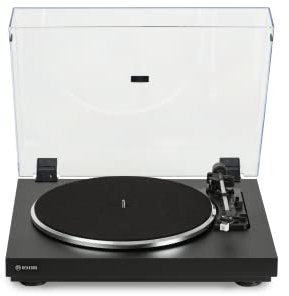 REKKORD Audio F110P, Vollautomatischer Einsteiger Sub-Chassis-Plattenspieler mit AT3600L, Inkl. Phono Vorstufe, Schwarz