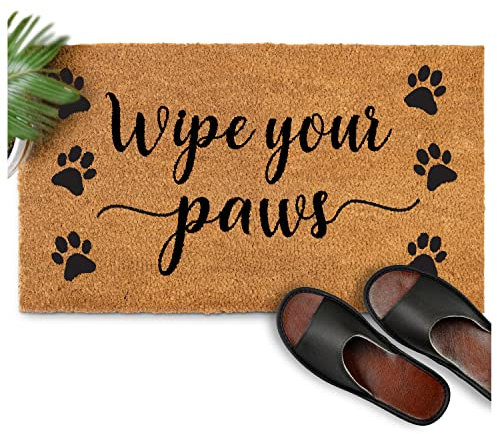 MAINEVENT Wipe Your Paws Doormat Outdoor 30x17 Inch, Door Mat Wipe Your Paws, Welcome Mat Wipe Your Paws Coir Door Mat, Wipe Your Paws Outdoor Mat, Cat Gift, Dog Gift, Cat Lover Gift, Dog Lover Gift