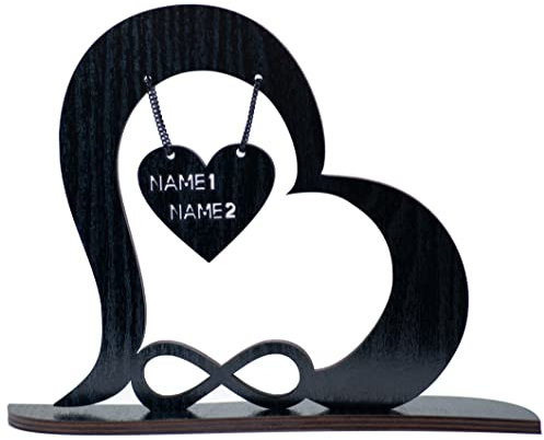 Waluna® Liebesgeschenk ewige Liebe Hochzeitsgechenk personalisiert mit Zwei Namen zum Jahrestag Hochzeitsgeschenk Geburtstagsgeschenk in 12 Farben Tischdekoration