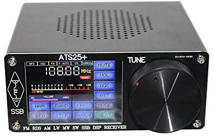 Aluminum Alloy ATS-25+ Full-Band Radio Receiver for DSP Receiver MW & SW SSB USB And LSB W/ 2.4 Touch Screen with Antenna & TYPE-C charging data cable