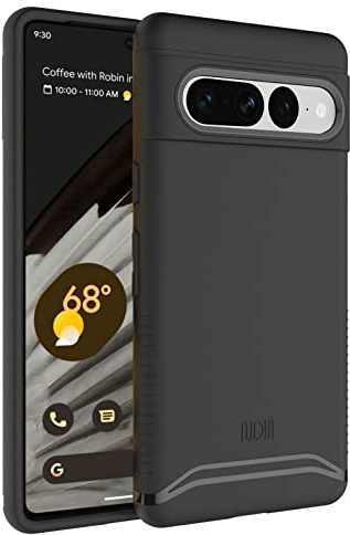 TUDIA DualShield Designed for Google Pixel 7 Pro Case, [Merge] Shockproof Dual Layer Military Grade Slim Heavy Duty Raised Edge Protection for Pixel 7 Pro Phone Case Cover (Matte Black)