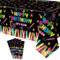 4 Stück Glow Tischdecke Neon Kunststoff Einweg für Geburtstag 51x86 - Schwarzlicht Party Dekoration Let's Glow Theme