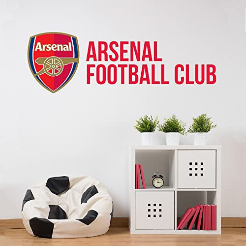 Themed Arsenal FC Crest and Club Name Wall Sticker (60cm width x 20cm height)