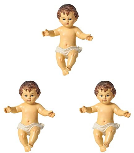 Toyvian 3 STK Religiöse Heilige Kinderverzierung Jesus-Baby-Statue-Figur Krippe Jesuskind Baby-Jesus-Puppe Babyfigur Der Religiösen Kirche Babyfiguren Geschenke Harz Weihnachten Tisch Weiß