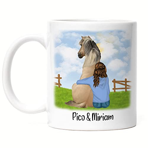 Kiddle-Design Reiterin Tasse Personalisiert Pferd Pony Pferdeliebhaber Geschenke Pferdebesitzer Pferdetasse Pferdemotiv Mädchen Reiter Geschenk Pferdezubehör