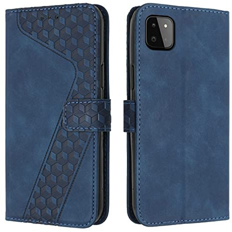 OKZone Coque pour Samsung Galaxy A22 5G, Etui Protection Housse Premium en Cuir PU Portefeuille Étui Téléphone [Fermoir Magnétique] [Fentes pour Cartes] Flip Case pour Samsung Galaxy A22 5G（Bleu