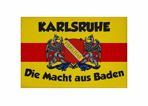 U24 Aufnäher Karlsruhe die Macht aus Baden Fahne Flagge Aufbügler Patch 9 x 6 cm