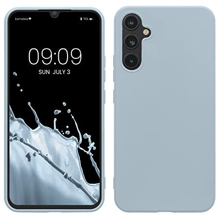 kwmobile Hülle kompatibel mit Samsung Galaxy A34 5G Hülle - weiches TPU Silikon Case - Cover geeignet für kabelloses Laden - Hellblau matt