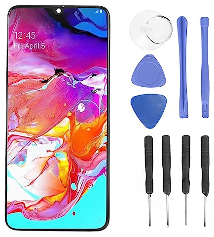 Display für Samsung Galaxy A70 LCD Bildschirm Ersatz mit Rahmen 6,7 Zoll Digitizer Touchscreen Montage Reparatur Set für SM-A705F SM-A705FN SM-A705GM SM-A7050 SM-A705W SM-A705U 2400x1080 Pixel