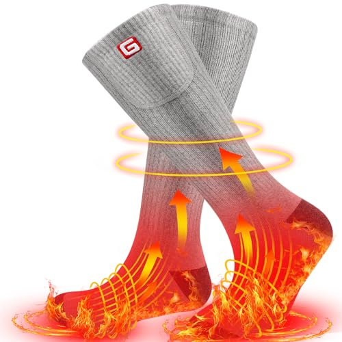 Svpro Heated Socks for Men Women, Battery Heated Socks Rechargeable Washable, Electric Socks Foot Warmer for Hiking Biking Camping Skiing Hunting Outdoor Work, Heating Socks Warm Socks
