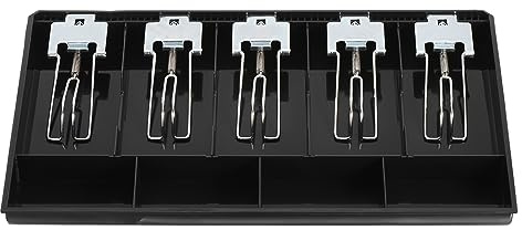 PATIKIL Money Tray Cash Register Drawer Insert Tray, Portable Currency Till Replacement Money Storage Box Organizer with Metal Clip, 5 Bill/4 Coin for Small Business Shop Supermarket Hotel