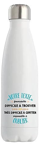 Gourde Isotherme personnalisable idée cadeau collègue Difficile à trouver | Bouteille Thermos 500 ml Texte à personnaliser