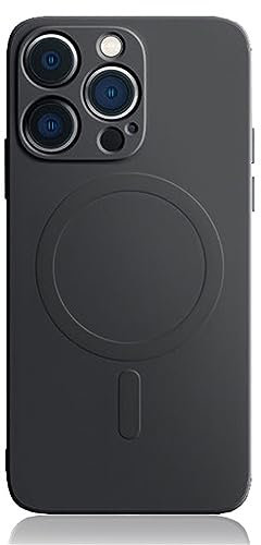 Mixroom - Custodia Cover per iPhone 14 Pro Max in Tpu Silicone morbido compatibile con MagSafe accessori con cerchio magnetico integrato Nero