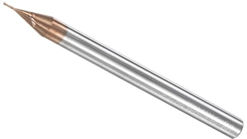CoCud Fraise à Bout Carré Coupe de 0,5mmx2mm en Carbure de Titane 2 Flûtes | Fraise (Nano-Échelle) Longue Portée pour Fraiseuse CNC