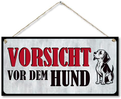 CARISPIBET Vorsicht vor dem Hund! Schilder für draußen Haus Gartentor Warnschilder Hausschild Türschilder 15,2 x 30,5 cm