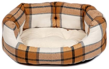 Danish Design Sand Bowmore Hundebett, gebürstet, kariert, klein, 61 cm