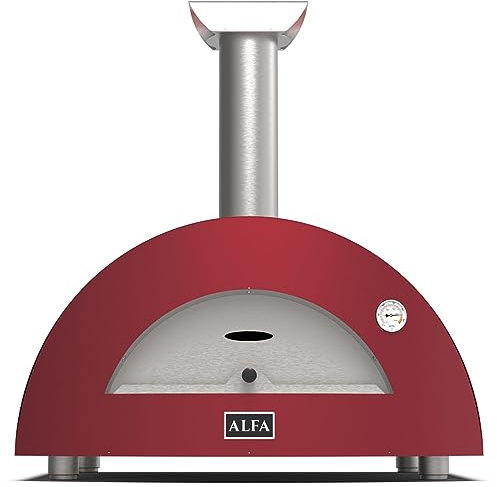 Alfa Forni Holzkohlegrill der Marke Modell Moderno 2 Pizze Legna Antique Red
