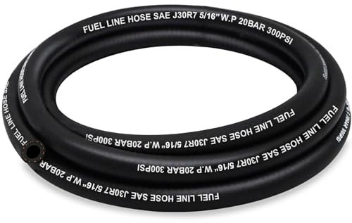 HOUSUN Fuel Line 5/16 Inch ID, Fuel Hose 5FT 300PSI High-Pressure, J30R7 Fuel Line Hose NBR.