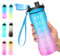 Binudum Trinkflasche Motivations Wasserflasche mit Zeitmarkierung, Sport Tritan BPA freie auslaufsichere Wasserflasche für Jugendliche, Erwachsene, Fitnessstudio (Blau Violett, 25oz/750ml)