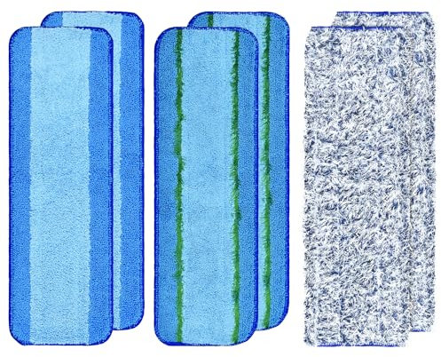 Mikrofaser-Ersatz-Pad für Bona-Mopp, waschbar, wiederverwendbar, Mikrofaser-Reinigungsmopp-Pad für Hartholzböden, Nass- und Trockenanwendung, 2 Tiefenreinigungspads + 2 Mikrofaser-Reinigungspads, 2