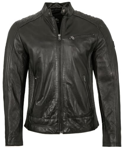 Otto Kern - Herren Echtleder Lederjacke Bikerjacke Lammnappa schwarz Größe 54